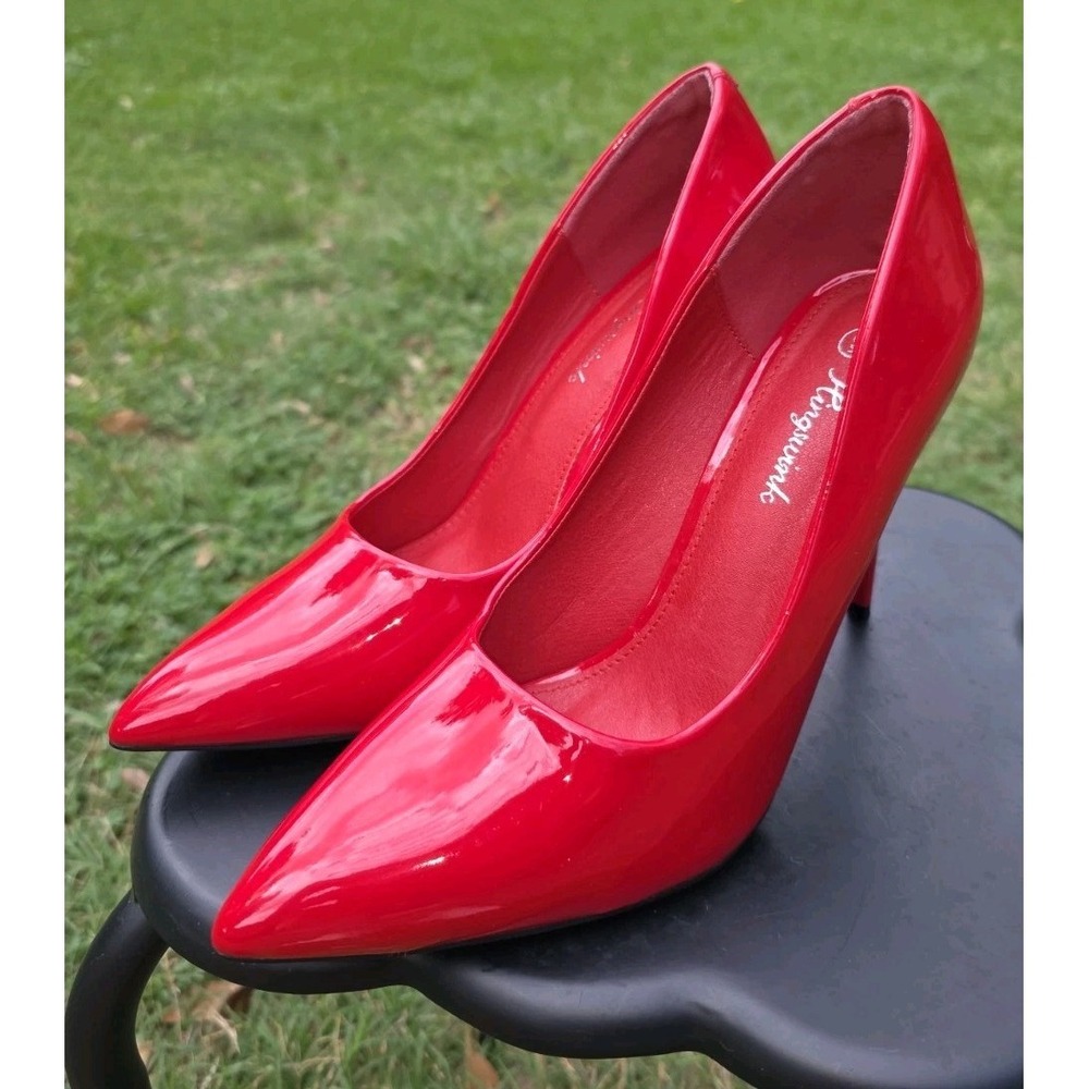 PLEASER Women's Basic Red Patent 4" High Heels Sexy Pumps Shoes DRE420/R